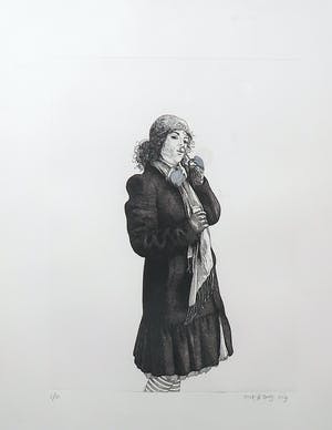 Rick van den Berg - Ets, She blow the last winter feelings away- Ingelijst kopen? Bied vanaf 1!