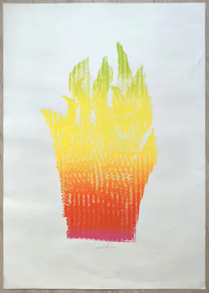 Heinz Mack - Flammenhand (1981), zeefdruk kopen? Bied vanaf 595!