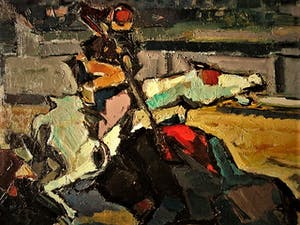 Daniel Wilhelm Bekking - Krachtig en met felle kleuren geschilderd "stierenvechten te Barcelona" - GROOT! kopen? Bied vanaf 120!