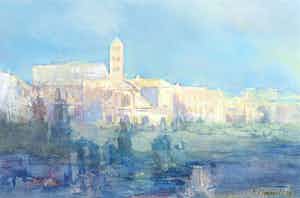 Frans Manders - Gouache, Rome verkocht voor € 50!