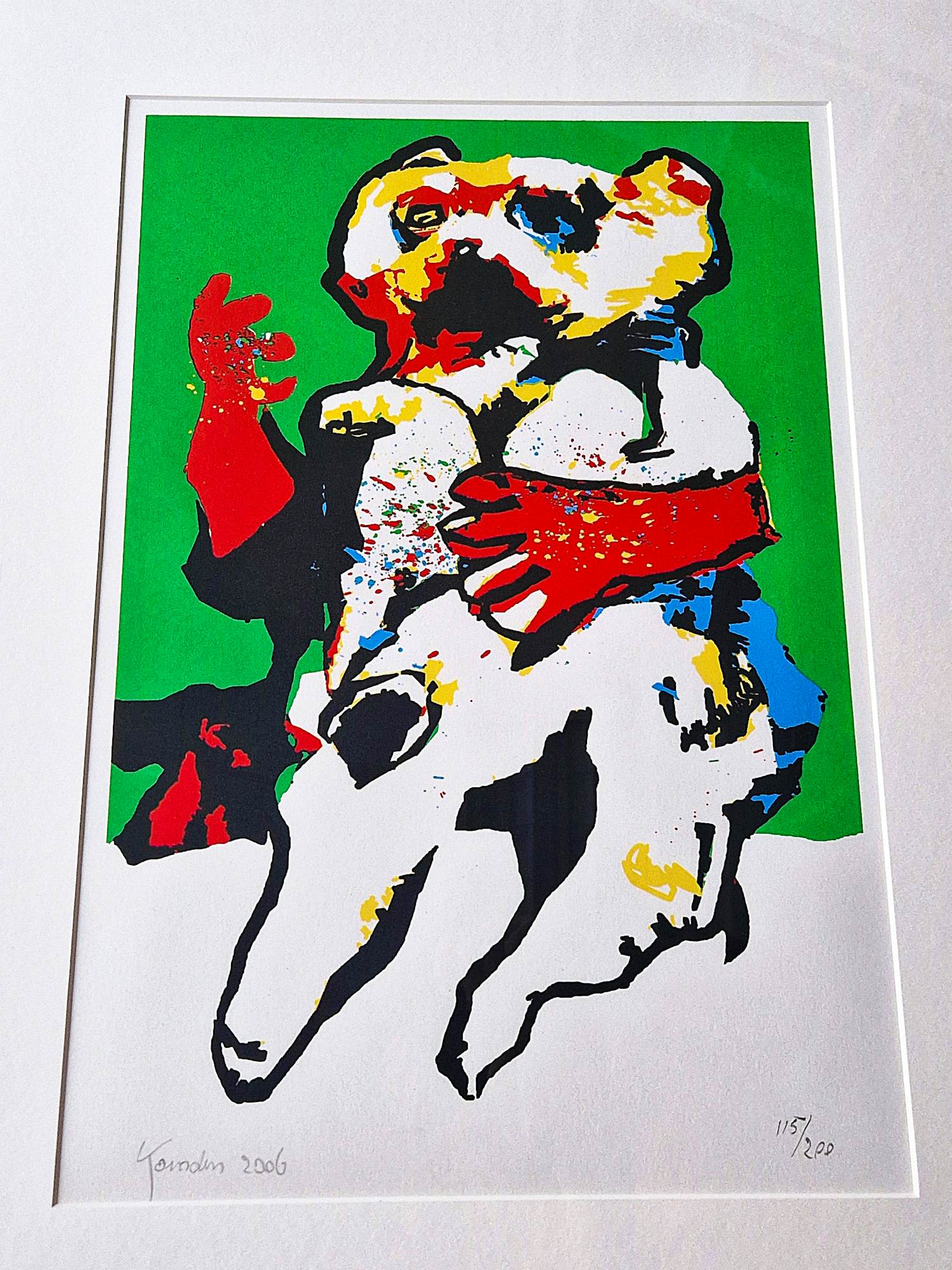 Ed Koenders - Grote kleurrijke zeefdruk "Panda" - oplage 200 – gesigneerd & ingelijst kopen? Bied vanaf 52!