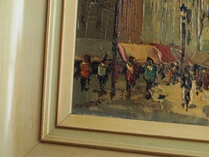 Niet of onleesbaar gesigneerd - Olieverf op doek , Stadsgezicht, Parijs? – gesigneerd en ingelijst kopen? Bied vanaf 1!