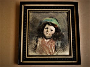 Jan Bleys - Charmant omstreeks 1900 geschilderd portret "Meisje met Hoed" gesigneerd kopen? Bied vanaf 10!