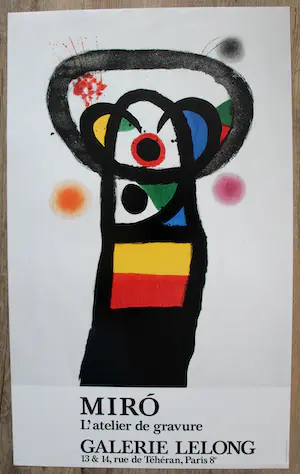 Joan Miro - Tentoonstellings poster: Galerie Lelong - 1990 kopen? Bied vanaf 50!