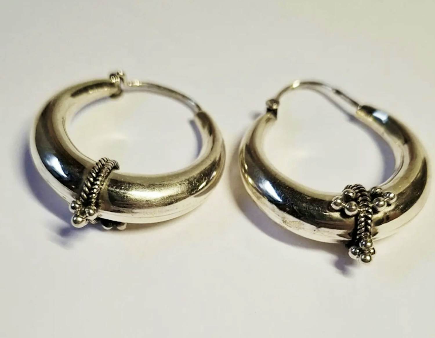 Nieuwe zilveren handgemaakte vintage etnische stijl hoepels oorbellen kopen? Bied vanaf 55!