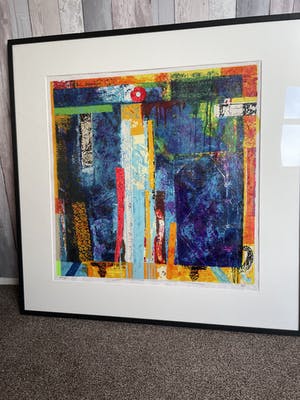 Jos Verwiel - Zeefdruk Nr. 74 - Blue Tombe - Ingelijst kopen? Bied vanaf 110!