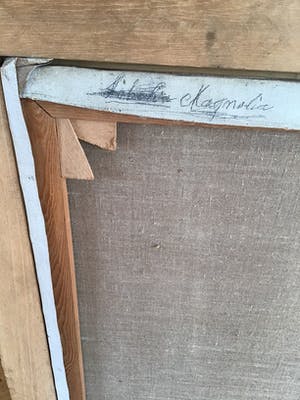 Lien Straver - Schilderij Magnolia’s, gesigneerd en ingelijst,olieverf op doek kopen? Bied vanaf 25!