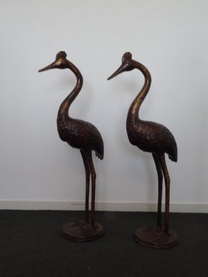 Curiosa - 2 Kraanvogels van metaal. kopen? Bied vanaf 70!