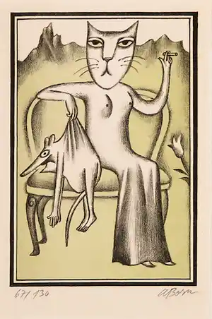 Adolf Born - Litho, De vangst verkauft für € 160!