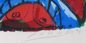 John Lie a Fo - Zeefdruk, Zonder titel - Ingelijst kopen? Bied vanaf 35!