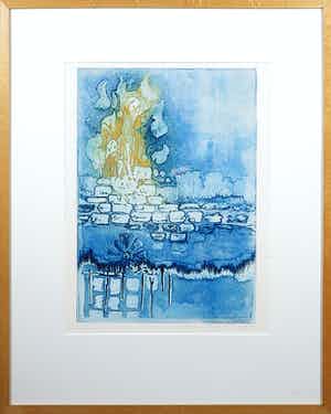 Jan Montyn - Ets, Bali, Indonesia - Ingelijst verkocht voor € 100!