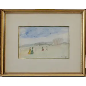 Alice Frey - de "enige" leerlinge van James Ensor - landschap met figuren kopen? Bied vanaf 600!