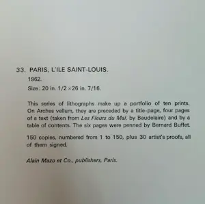 Bernard Buffet - La Route, 1962. Lithografie. kopen? Bied vanaf 25!