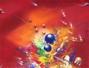 Niet of onleesbaar gesigneerd - Acryl op doek, Zonder titel (Groot) kopen? Bied vanaf 1!