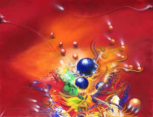 Niet of onleesbaar gesigneerd - Acryl op doek, Zonder titel (Groot) verkocht voor € 1!