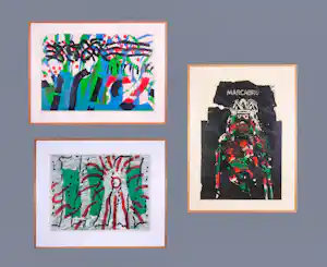 Jef Diederen - Lot van drie werken (Litho & zeefdruk) - Ingelijst verkauft für € 80!
