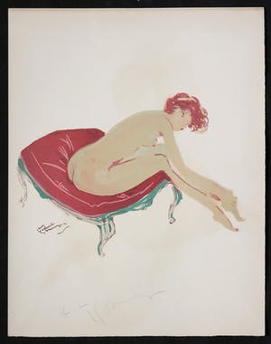 Jean-Gabriel Domergue - Litho, Une cavalière uit de portfolio La Parisienne kopen? Bied vanaf 200!