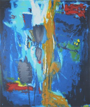 Henk Eikenaar - *Biorientation* - grote abstracte zeefdruk uit 1993 kopen? Bied vanaf 65!