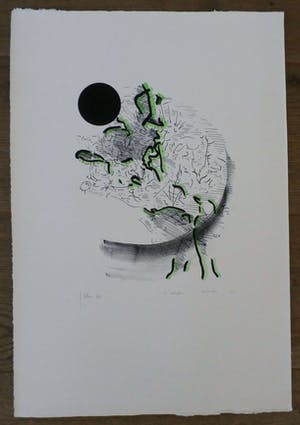Jaap Hillenius - litho: Zon en maan - 1975 kopen? Bied vanaf 45!