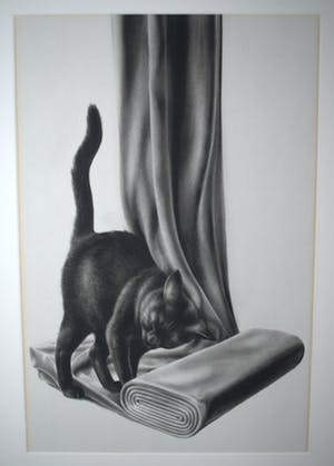 Niet of onleesbaar gesigneerd - Kat - originele inkttekening kopen? Bied vanaf 10!