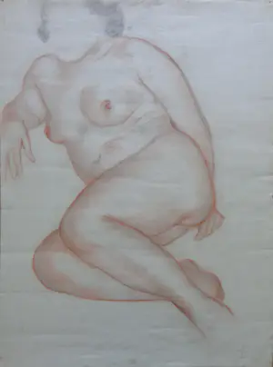 Frits Schiller - NAAKTE VROUW / ORIGINEEL WERK / 63x46cm / SIG kopen? Bied vanaf 25!