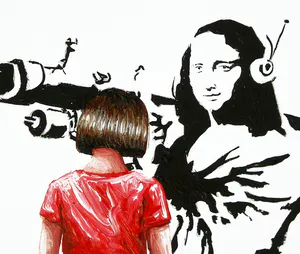 Gerard Boersma - Bazooka Mona Lisa (Vrouw kijkend naar schilderij van Banksy) kopen? Bied vanaf 75!