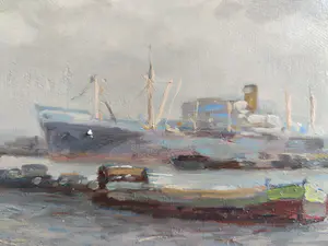 Jan Schaeffer - Zicht op de Rotterdamse haven kopen? Bied vanaf 150!