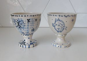 Sjoerd Jonkers - Twee Studio Keramische blauw witte bokalen kopen? Bied vanaf 30!