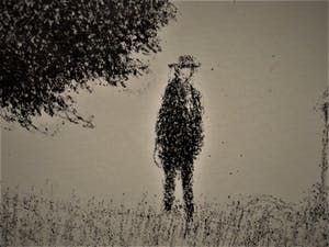 Metten Koornstra - Meester van de Verstilling - gelimiteerde ETS - "Man in Landschap - gesigneerd kopen? Bied vanaf 10!