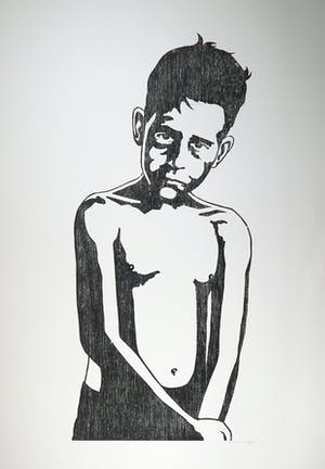 Mariska van Duffelen - Houtsnede, Zonder titel kopen? Bied vanaf 1!