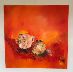 Nell van Groningen - Acrylwerk schelpen met zand kopen? Bied vanaf 299!