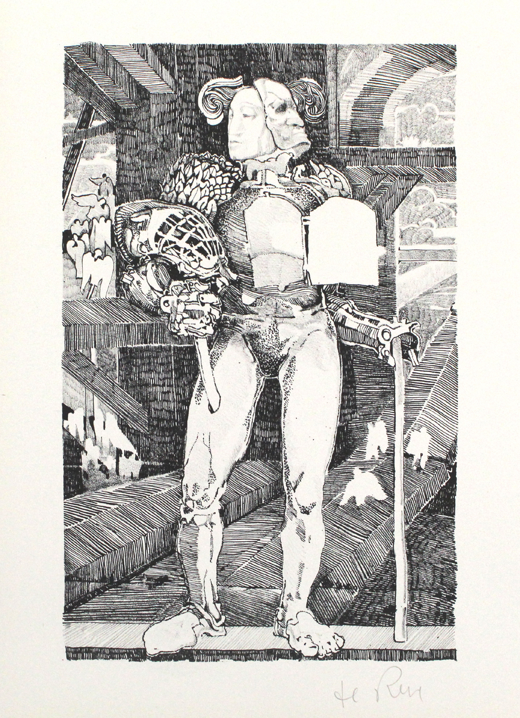 Raffaele De Rosa - -De Musketier- Lithografie-Handgesigneerd. Rondb 1980. kopen? Bied vanaf 25!