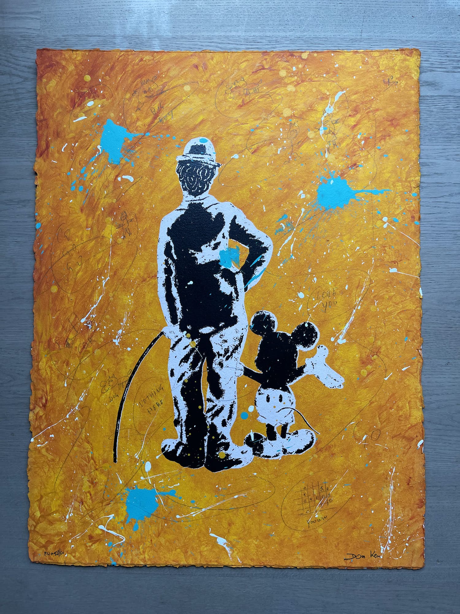 Don Ken - Charlie Chaplin and Mickey Mouse Orange kopen? Bied vanaf 500!