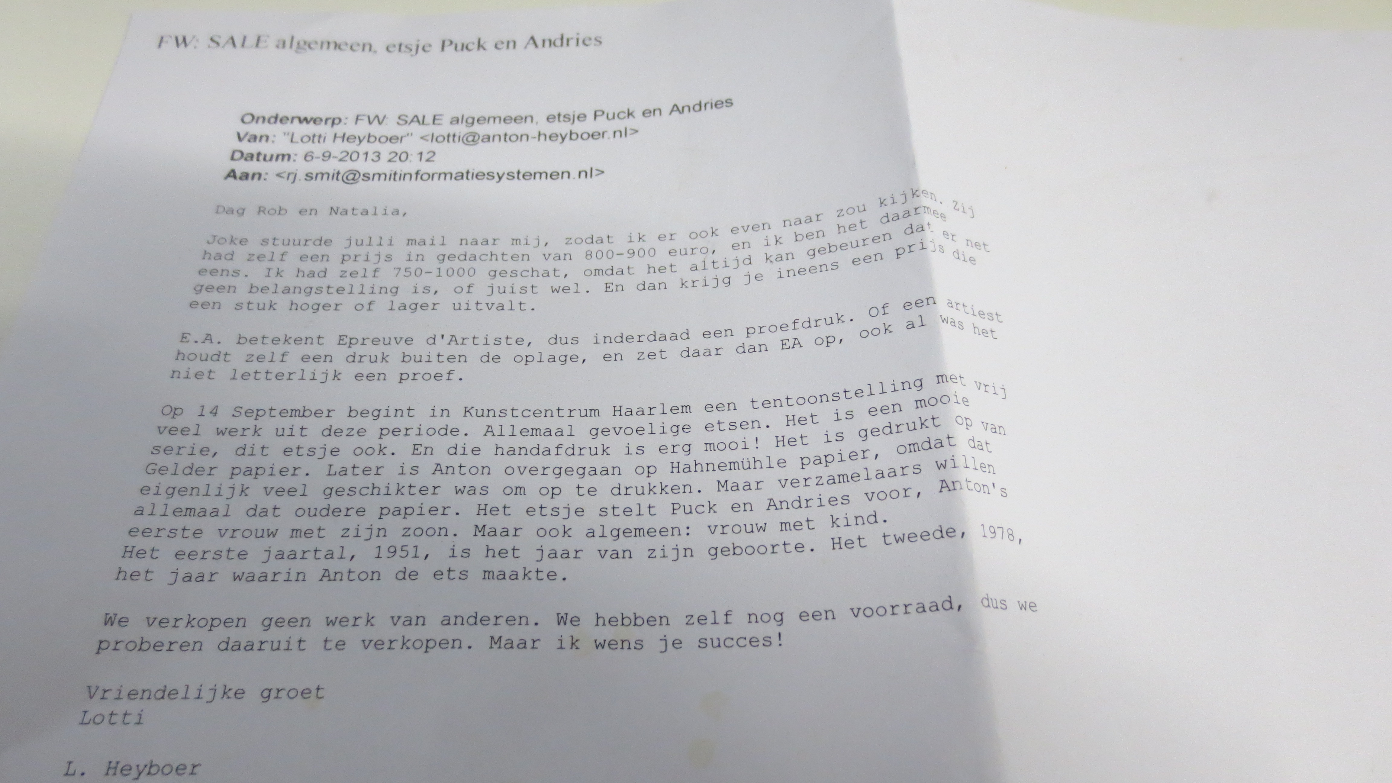 Anton Heyboer - portret van eerste vrouw met zijn eerste kind.  kopen? Bied vanaf 400!