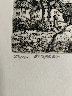 Jos van Dijk - Drie etsen Elspeet. kopen? Bied vanaf 10!