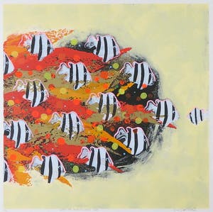 Gino Sauerbier - Zeefdruk, When the moment comes - Ingelijst kopen? Bied vanaf 40!