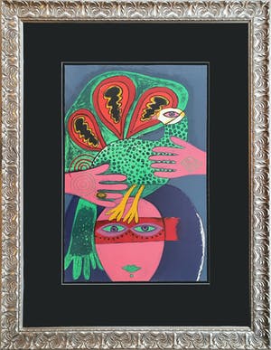 Corneille - 'L’oiseau sur la tête' - Groot - Imposant ingelijst (nieuw) kopen? Bied vanaf 645!