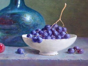 Hans Habraken - Stilleven druiven, pruimen, en een fles. kopen? Bied vanaf 795!