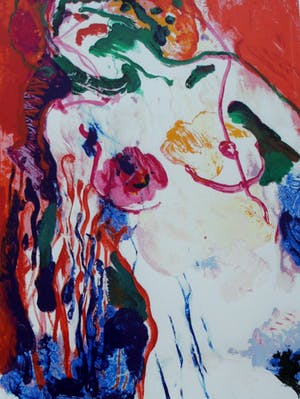 Kees van Bohemen - Ingelijste zeefdruk: naakt - 1977 (nette houten lijst!) kopen? Bied vanaf 225!