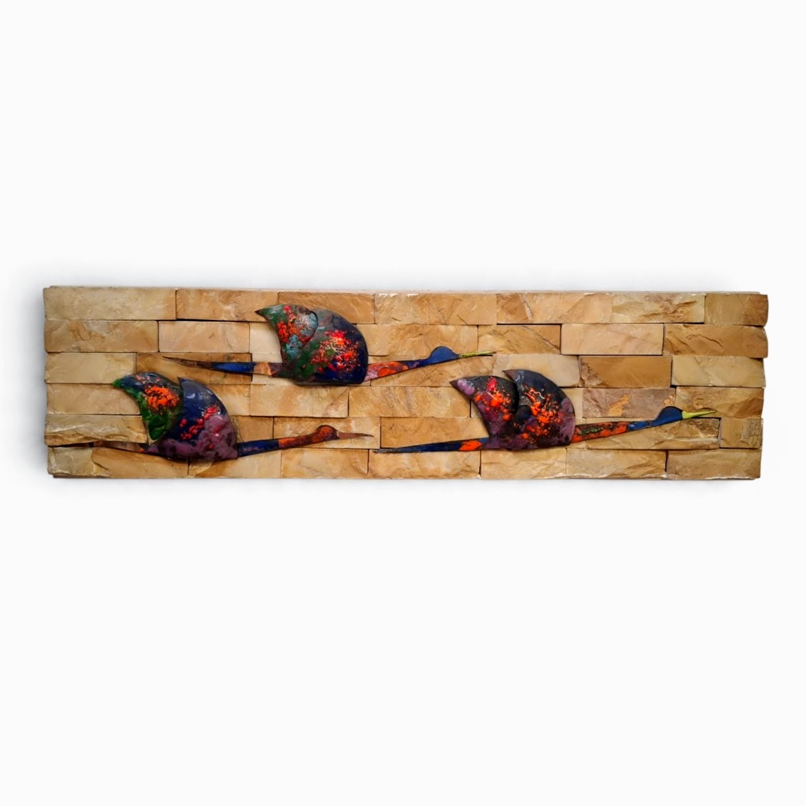 Martin Klaaszen - Wandsculptuur van drie vliegende vogels kopen? Bied vanaf 100!
