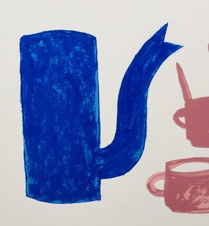 Klaas Gubbels - zeefdruk ‘Blauwe kan met kopjes’ - 2005 - oplage XX kopen? Bied vanaf 275!