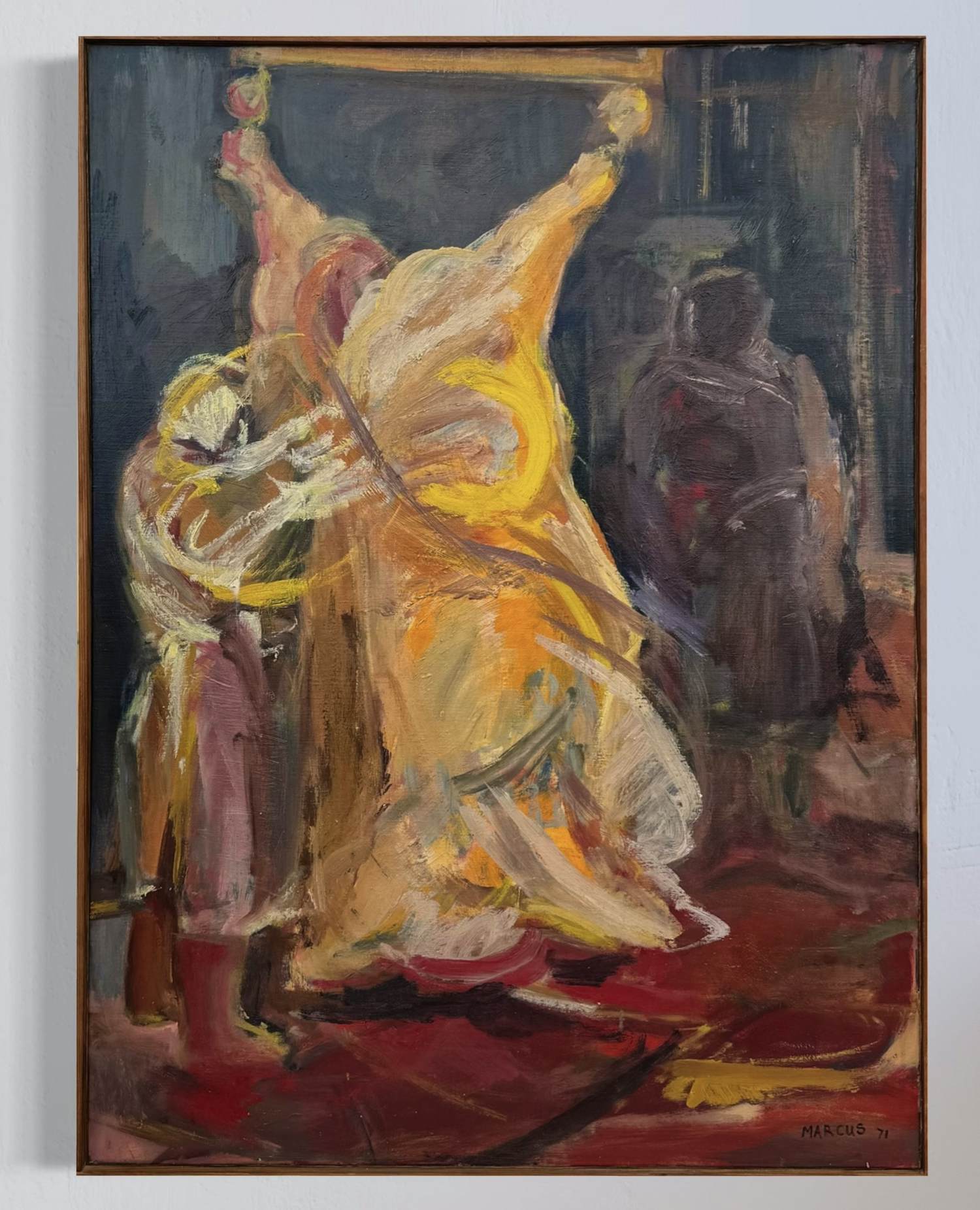 Marcus De Vestele - Das rote Opfer – Bedeutendes Gemälde der belgischen Cobra-Gruppe, 1971 kopen? Bied vanaf 190!