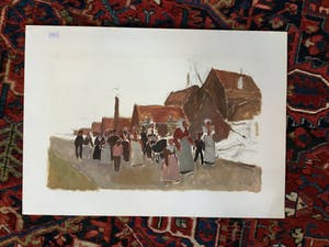 Willem Fekken - C4925-8 dubbelzijdig, Dorpsgezicht / Molen kopen? Bied vanaf 150!