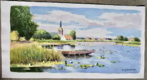 Gerrit van Jeveren - Aquarel kopen? Bied vanaf 10!