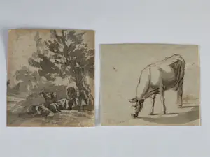 Willem Spoor - Twee sepia's met koeien kaufen? Bieten Sie von 50!