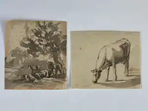 Willem Spoor - Twee sepia's met koeien verkocht voor € 43!