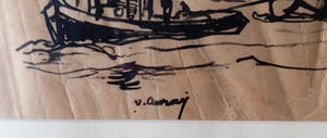 Jan van Anrooy - Sleepboot in de Haven - Tekening kopen? Bied vanaf 29!