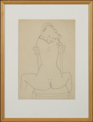 Melle Oldeboerrigter - Pentekening, Z.T. Naakt - Ingelijst kopen? Bied vanaf 100!