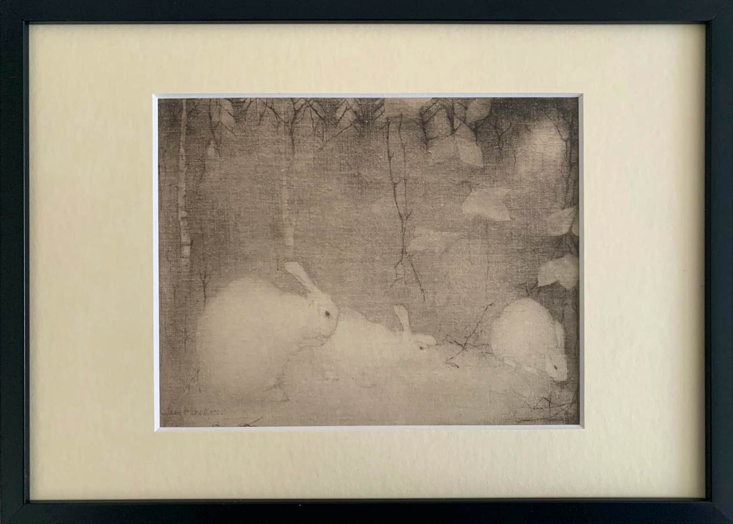 Jan Mankes - Jan Mankes, “Twee konijnen in herfstbosch”, 1911. verkocht voor € 70!