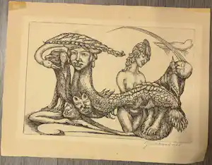 Fredericus Johannes van der Waal - Fredericus Johannes van der Waals(1897-1986)-Ets-Surrealistisch1-Gesigneerd-1968 kaufen? Bieten Sie von 30!